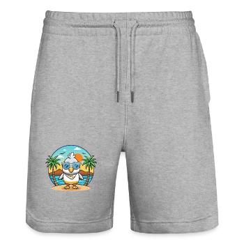 Albatross Lustige Cartoon Sommer Strand Sonnenbrille - Stanley/Stella Unisex Bio Joggingshorts Trainer  - Grau meliert - Vorne - Nik (191cm) & Marisol (170cm)