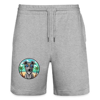 Lunettes de soleil écossaises Deerhound Dog Breed Cartoon - Short de jogging bio TRAINER Stanley/Stella unisexe - gris chiné - Devant - Nik (191cm) & Marisol (170cm)