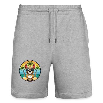 Grand Anglo Francais Dog Breed Cartoon Sunglasses - Stanley/Stella Trainer Unisex Organic Jogging Shorts - heather grey - Front - Nik (191cm) & Marisol (170cm)