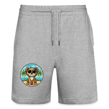 Englische Spielzeug Spaniel Hund Rasse Cartoon Sonnenbrille - Stanley/Stella Unisex Bio Joggingshorts Trainer  - Grau meliert - Vorne - Nik (191cm) & Marisol (170cm)