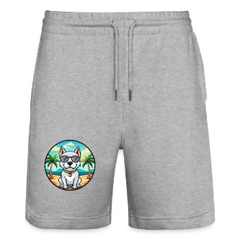 Dogue Argentino Chien Race Dessin Animé Lunettes De Soleil Plage - Short de jogging bio TRAINER Stanley/Stella unisexe - gris chiné - Devant - Nik (191cm) & Marisol (170cm)