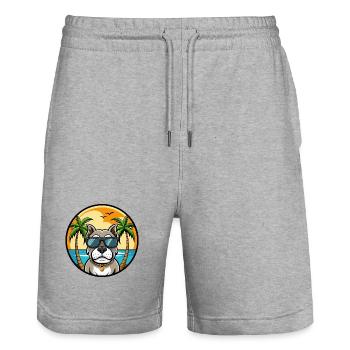 Bully Kutta Chien Race Dessin Animé Lunettes De Soleil Plage - Short de jogging bio TRAINER Stanley/Stella unisexe - gris chiné - Devant - Nik (191cm) & Marisol (170cm)
