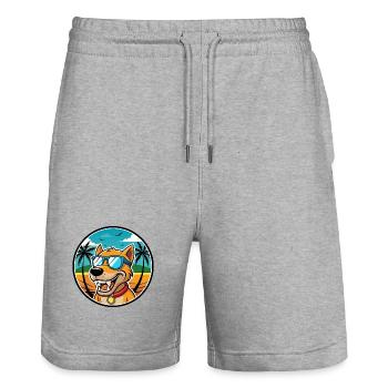 Bruno Jura Hound Hunderasse Cartoon Sonnenbrille Strand - Stanley/Stella Unisex Bio Joggingshorts Trainer  - Grau meliert - Vorne - Nik (191cm) & Marisol (170cm)