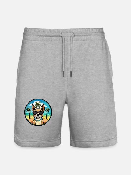 Braque Du Bourbonnais Hunderasse Cartoon Sonnenbrille - Stanley/Stella Unisex Bio Joggingshorts Trainer  - Grau meliert