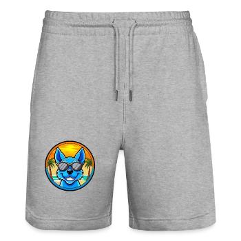 Blue Heeler Hunderasse Cartoon Sonnenbrille Strand - Stanley/Stella Unisex Bio Joggingshorts Trainer  - Grau meliert - Vorne - Nik (191cm) & Marisol (170cm)