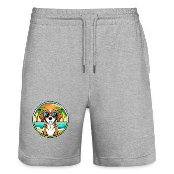 Beagle Harrier Hunderasse Cartoon Sonnenbrille Strand - Stanley/Stella Unisex Bio Joggingshorts Trainer  - Grau meliert - Vorne - Nik (191cm) & Marisol (170cm)