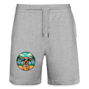 Vizsla Dog Breed Cartoon Sunglasses Beach - Stanley/Stella Trainer Unisex Organic Jogging Shorts - heather grey - Front - Nik (191cm) & Marisol (170cm)