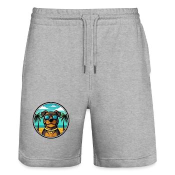 Rottweiler Chien Race Dessin Animé Lunettes De Soleil Plage - Short de jogging bio TRAINER Stanley/Stella unisexe - gris chiné - Devant - Nik (191cm) & Marisol (170cm)