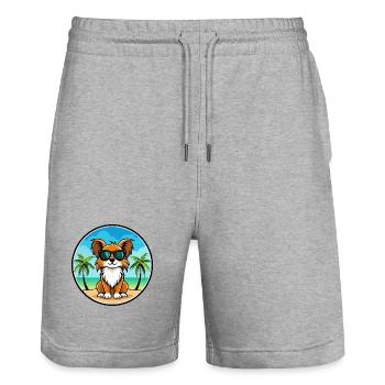 Englische Spielzeug Spaniel Hund Rasse Cartoon Sonnenbrille - Stanley/Stella Unisex Bio Joggingshorts Trainer  - Grau meliert - Vorne - Nik (191cm) & Marisol (170cm)