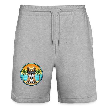 Braque Auvergne Hunderasse Cartoon Sonnenbrille Strand - Stanley/Stella Unisex Bio Joggingshorts Trainer  - Grau meliert - Vorne - Nik (191cm) & Marisol (170cm)