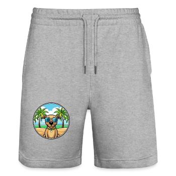 Black Mouth Cur Dog Breed Cartoon Sunglasses Beach - Stanley/Stella Trainer Unisex Organic Jogging Shorts - heather grey - Front - Nik (191cm) & Marisol (170cm)