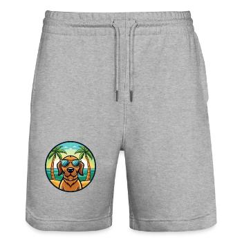 Bloodhound Hund Rasse Cartoon Sonnenbrille Strand - Stanley/Stella Unisex Bio Joggingshorts Trainer  - Grau meliert - Vorne - Nik (191cm) & Marisol (170cm)