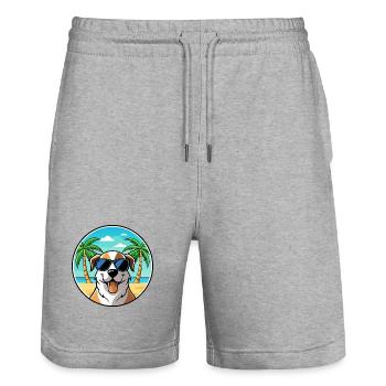 Lunettes de soleil de race de chien de berger d’Anatolie - Short de jogging bio TRAINER Stanley/Stella unisexe - gris chiné - Devant - Nik (191cm) & Marisol (170cm)