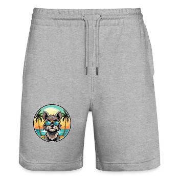 Affenpinscher Dog Breed Cartoon Sunglasses Beach - Stanley/Stella Trainer Unisex Organic Jogging Shorts - heather grey - Front - Nik (191cm) & Marisol (170cm)