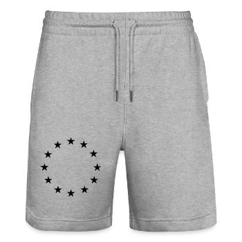 Star Circle Logo - Stanley/Stella Unisex Bio Joggingshorts Trainer  - Grau meliert - Vorne - Nik (191cm) & Marisol (170cm)
