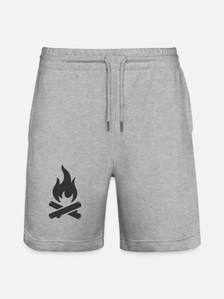 Campfire logo symbol - Stanley/Stella Trainer Unisex Organic Jogging Shorts - heather grey