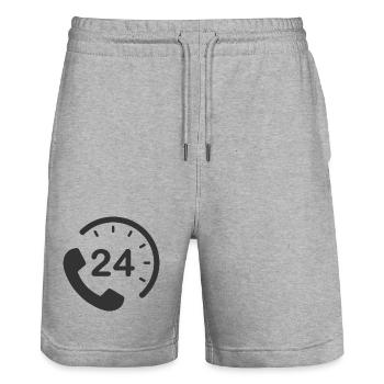 24/7 h Service - Stanley/Stella Unisex Bio Joggingshorts Trainer  - Grau meliert - Vorne - Nik (191cm) & Marisol (170cm)