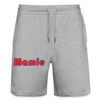 MAMA. MUTTERTAG. SCHÖNEN MUTTERTAG. ICH LIEBE DICH - Stanley/Stella Unisex Bio Joggingshorts Trainer  - Grau meliert - Vorne - Nik (191cm) & Marisol (170cm)
