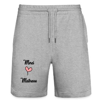 GELIEBTE. VIELEN DANK. DANKE, HERRIN - Stanley/Stella Unisex Bio Joggingshorts Trainer  - Grau meliert - Vorne - Nik (191cm) & Marisol (170cm)