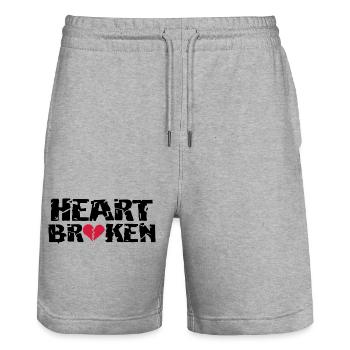 Coeur <3Broken - Short de jogging bio TRAINER Stanley/Stella unisexe - gris chiné - Devant - Nik (191cm) & Marisol (170cm)