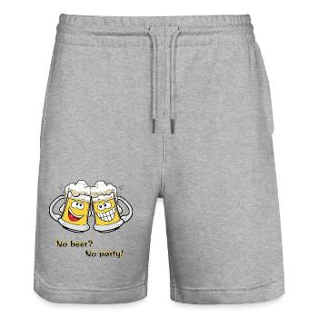 Bierkrüge - Stanley/Stella Unisex Bio Joggingshorts Trainer  - Grau meliert - Vorne - Nik (191cm) & Marisol (170cm)