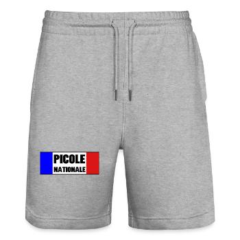 Picole Nationale - Short de jogging bio TRAINER Stanley/Stella unisexe - gris chiné - Devant - Nik (191cm) & Marisol (170cm)