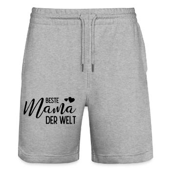 Beste Mama der Welt - Stanley/Stella Unisex Bio Joggingshorts Trainer  - Grau meliert - Vorne - Nik (191cm) & Marisol (170cm)