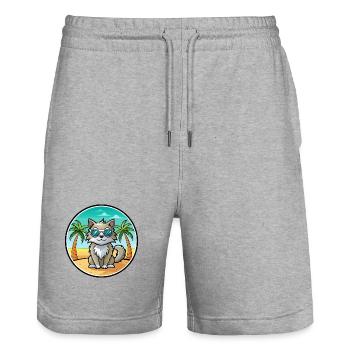 Laperm Cat Breed Cartoon Lunettes de soleil Beach - Short de jogging bio TRAINER Stanley/Stella unisexe - gris chiné - Devant - Nik (191cm) & Marisol (170cm)