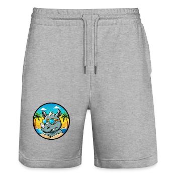 Rhino Lustige Cartoon Sommer Strand Sonnenbrille Cool - Stanley/Stella Unisex Bio Joggingshorts Trainer  - Grau meliert - Vorne - Nik (191cm) & Marisol (170cm)