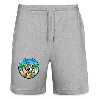 Perroquet Drôle Dessin Animé Plage Été Lunettes De Soleil Cool - Short de jogging bio TRAINER Stanley/Stella unisexe - gris chiné - Devant - Nik (191cm) & Marisol (170cm)