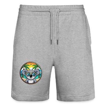 Koala Lustige Cartoon Sommer Strand Sonnenbrille Cool - Stanley/Stella Unisex Bio Joggingshorts Trainer  - Grau meliert - Vorne - Nik (191cm) & Marisol (170cm)