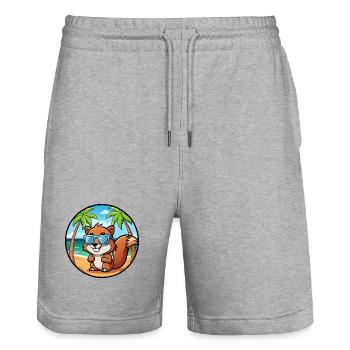 Écureuil Drôle Dessin Animé Plage Été Lunettes de soleil - Short de jogging bio TRAINER Stanley/Stella unisexe - gris chiné - Devant - Nik (191cm) & Marisol (170cm)