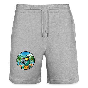 Perroquet Drôle Dessin Animé Plage Été Lunettes De Soleil Cool - Short de jogging bio TRAINER Stanley/Stella unisexe - gris chiné - Devant - Nik (191cm) & Marisol (170cm)