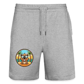 Biber Lustige Cartoon Sommer Strand Sonnenbrille Cool - Stanley/Stella Unisex Bio Joggingshorts Trainer  - Grau meliert - Vorne - Nik (191cm) & Marisol (170cm)