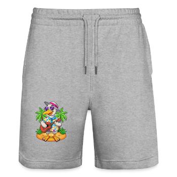 Lustige Gans Sommer Strand Sonnenbrille Hawaiianisch - Stanley/Stella Unisex Bio Joggingshorts Trainer  - Grau meliert - Vorne - Nik (191cm) & Marisol (170cm)
