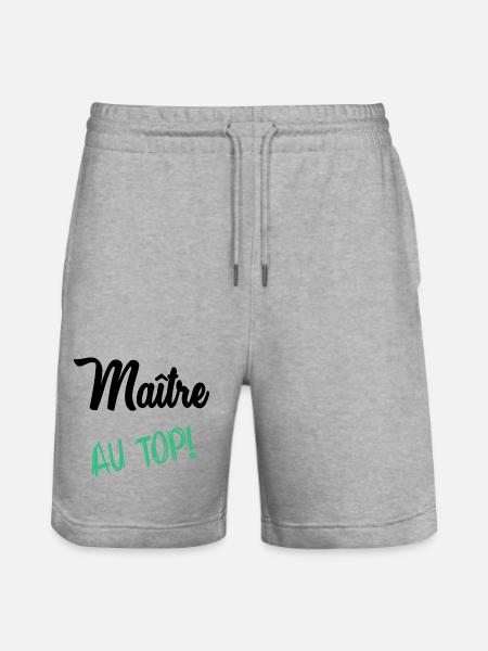 MAITRE. MAÎTRESSE. MERCI - Short de jogging bio TRAINER Stanley/Stella unisexe - gris chiné