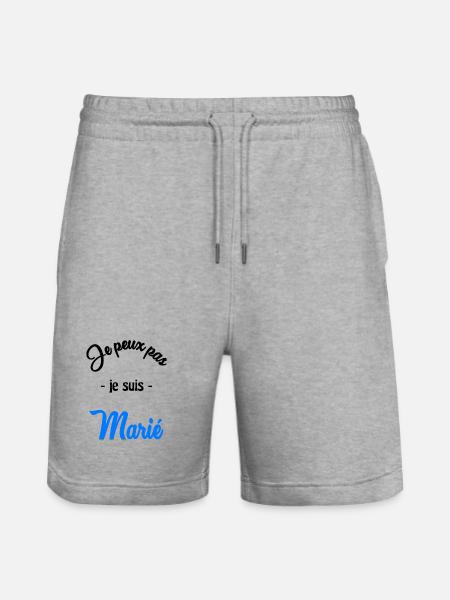 JE PEUX PAS. MARIE - Short de jogging bio TRAINER Stanley/Stella unisexe - gris chiné