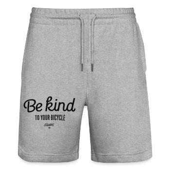 Be kind to your bicycle - Stanley/Stella Unisex Bio Joggingshorts Trainer  - Grau meliert - Vorne - Nik (191cm) & Marisol (170cm)
