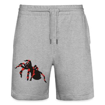 spinnen - Stanley/Stella Unisex Bio Joggingshorts Trainer  - Grau meliert - Vorne - Nik (191cm) & Marisol (170cm)