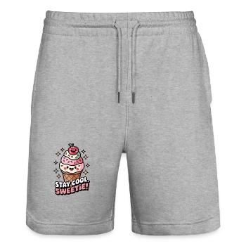 Stay Cool, Sweetie! - Stanley/Stella Trainer Unisex Organic Jogging Shorts - heather grey - Front - Nik (191cm) & Marisol (170cm)