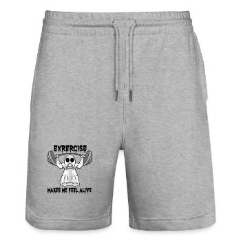 Halloween Bodybuilder Gym Fitness Geist Workout - Stanley/Stella Unisex Bio Joggingshorts Trainer  - Grau meliert - Vorne - Nik (191cm) & Marisol (170cm)