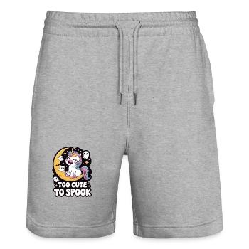 Too Cute To Spook - Stanley/Stella Trainer Unisex Organic Jogging Shorts - heather grey - Front - Nik (191cm) & Marisol (170cm)