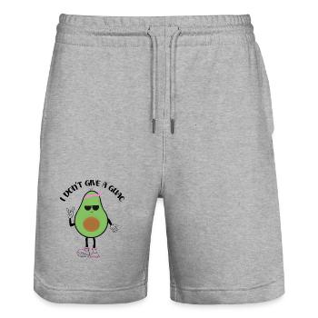 Sassy Avocado with Bandana - Stanley/Stella Trainer Unisex Organic Jogging Shorts - heather grey - Front - Nik (191cm) & Marisol (170cm)