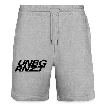 UNBGRNZT by Unlimited Apparel - Stanley/Stella Trainer Unisex Organic Jogging Shorts - heather grey - Front - Nik (191cm) & Marisol (170cm)