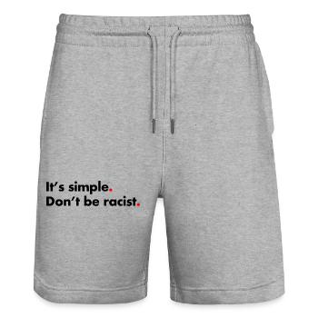 Dont be racist. It's simple - Stanley/Stella Unisex Bio Joggingshorts Trainer  - Grau meliert - Vorne - Nik (191cm) & Marisol (170cm)