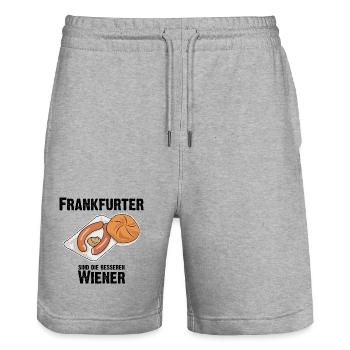 Frankfurter sind die besseren Wiener Würstchen - Stanley/Stella Unisex Bio Joggingshorts Trainer  - Grau meliert - Vorne - Nik (191cm) & Marisol (170cm)