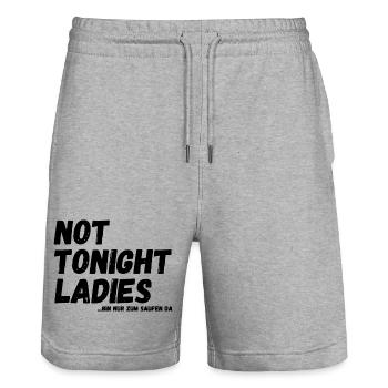 not tonight Ladies - bin nur zum Saufen da - Stanley/Stella Unisex Bio Joggingshorts Trainer  - Grau meliert - Vorne - Nik (191cm) & Marisol (170cm)