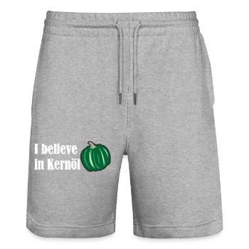 I believe in Kernöl Steiermark Österreich R - Stanley/Stella Unisex Bio Joggingshorts Trainer  - Grau meliert - Vorne - Nik (191cm) & Marisol (170cm)