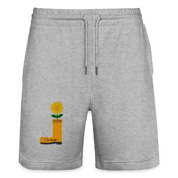 Flower Boots - Stanley/Stella Trainer Unisex Organic Jogging Shorts - heather grey - Front - Nik (191cm) & Marisol (170cm)