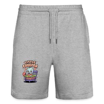 Kleiner Kriecher - Stanley/Stella Unisex Bio Joggingshorts Trainer  - Grau meliert - Vorne - Nik (191cm) & Marisol (170cm)